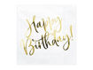 Picture of NAPKINS HAPPY BIRTHDAY WHITE & GOLD 33X33CM